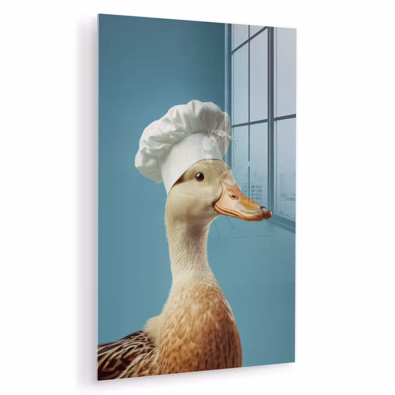 Glas schilderij - Eend - Koksmuts - Cute - Vogel — 1
