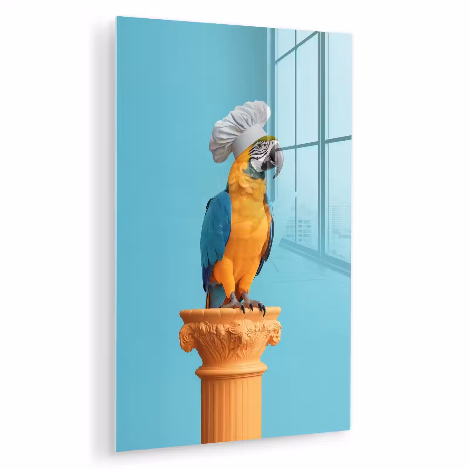 Glas schilderij - Papegaai - Koksmuts - Grappig - Vogel — 1