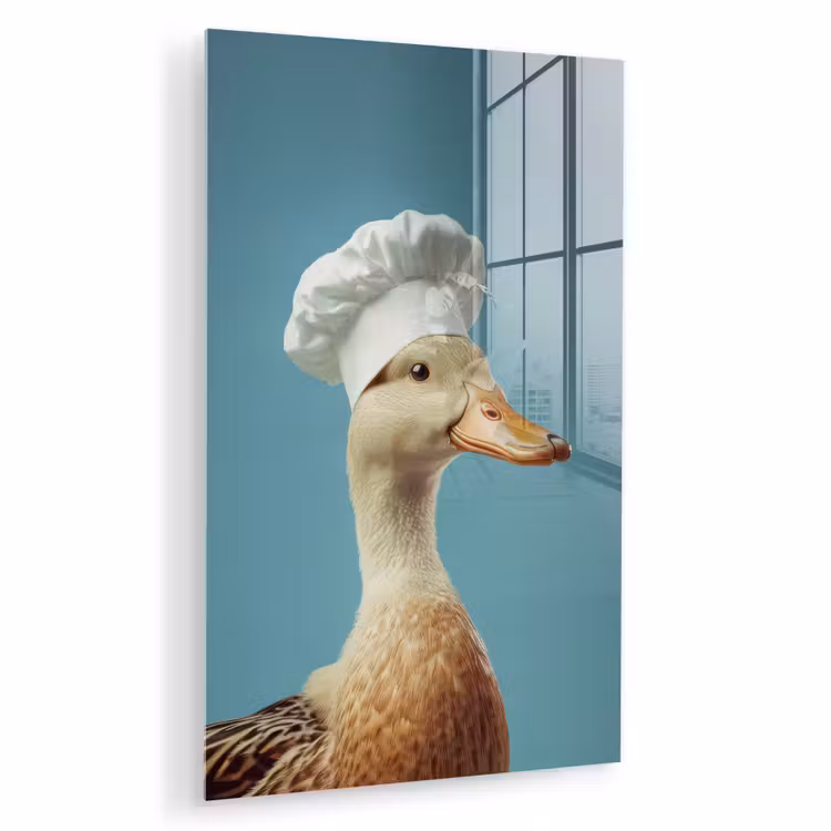 Glas schilderij - Eend - Koksmuts - Cute - Vogel — 1
