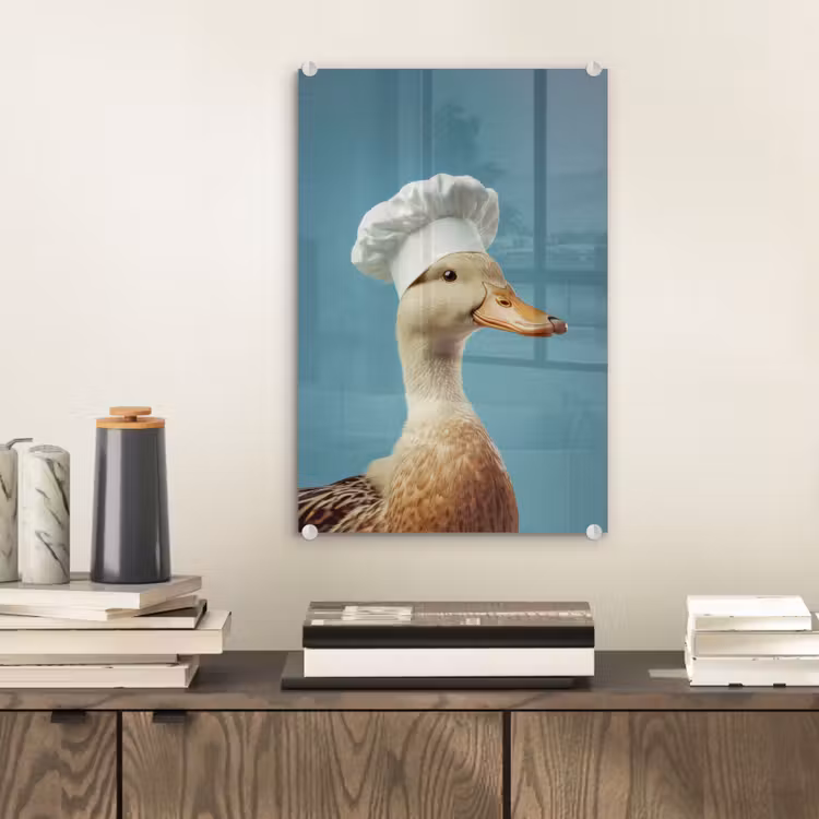 Glas schilderij - Eend - Koksmuts - Cute - Vogel — 2