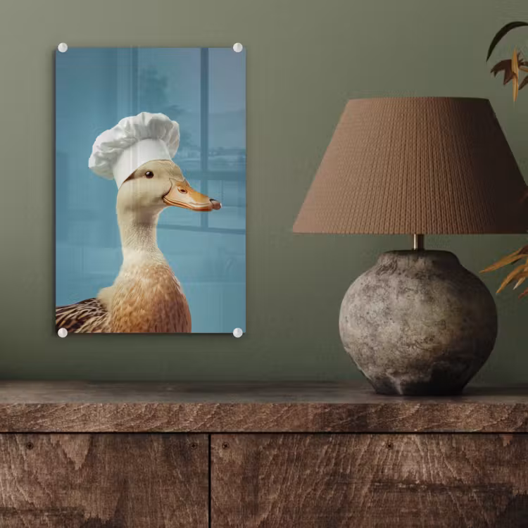 Glas schilderij - Eend - Koksmuts - Cute - Vogel — 4