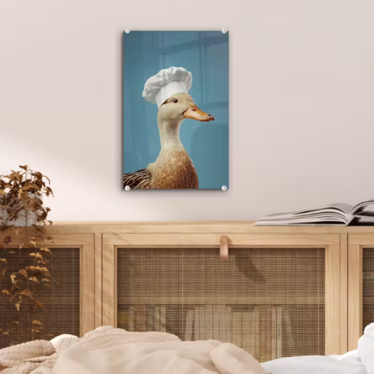 Glas schilderij - Eend - Koksmuts - Cute - Vogel — 5