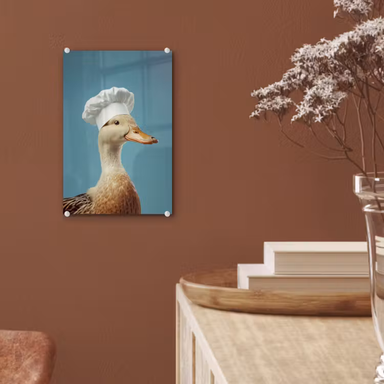 Glas schilderij - Eend - Koksmuts - Cute - Vogel — 6