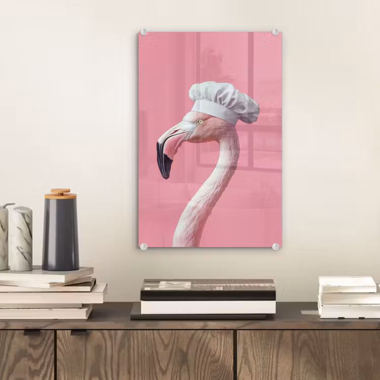 Glas schilderij - Flamingo - Roze - Koksmuts - Vogel — 2