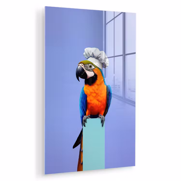 Glas schilderij - Papegaai - Koksmuts - Vogel - Leuk — 1
