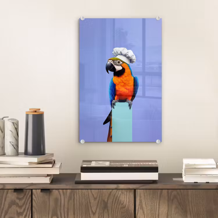 Glas schilderij - Papegaai - Koksmuts - Vogel - Leuk — 2
