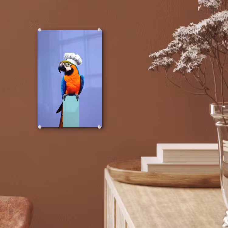 Glas schilderij - Papegaai - Koksmuts - Vogel - Leuk — 6