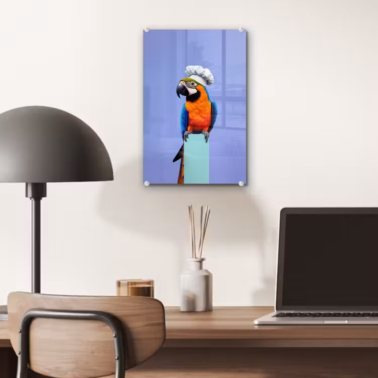 Glas schilderij - Papegaai - Koksmuts - Vogel - Leuk — 7