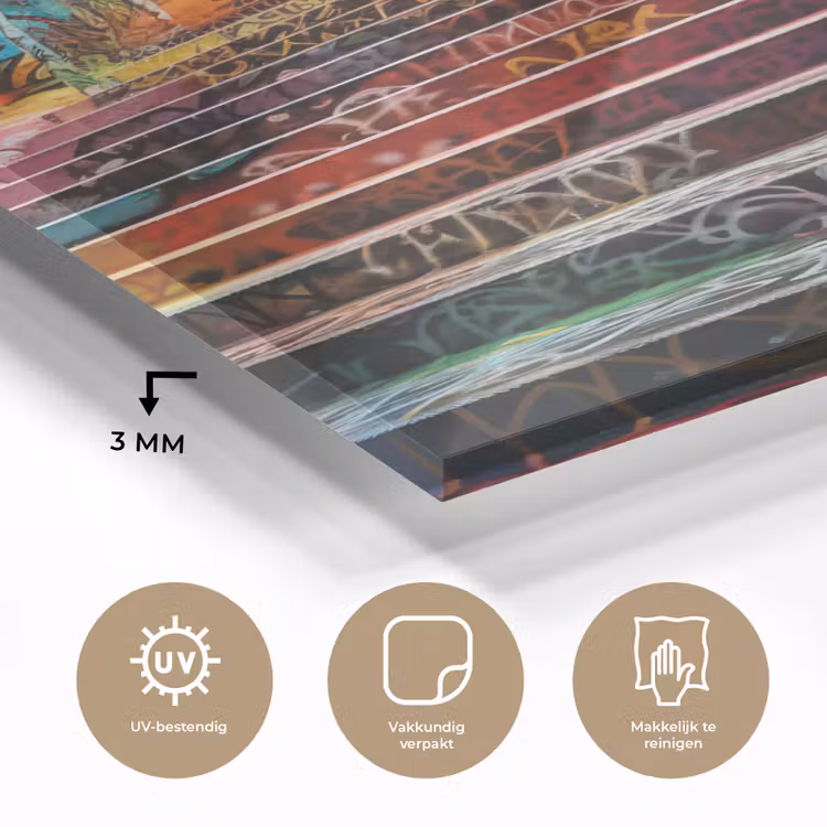 Glas schilderij - Trap - Graffiti - Kleuren - Kunst — 3