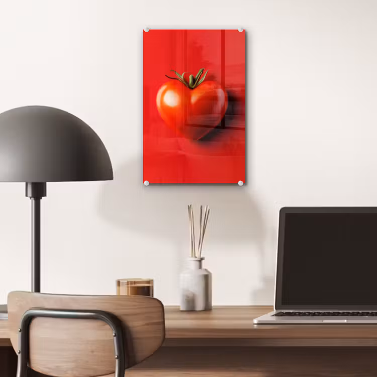 Glas schilderij - Tomaat - Rood - Hart — 7