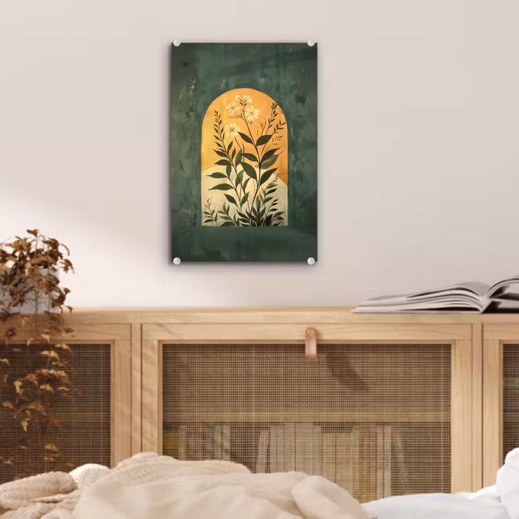 Glas schilderij - Plant - Bloemen - Wit — 5