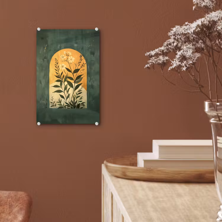 Glas schilderij - Plant - Bloemen - Wit — 6