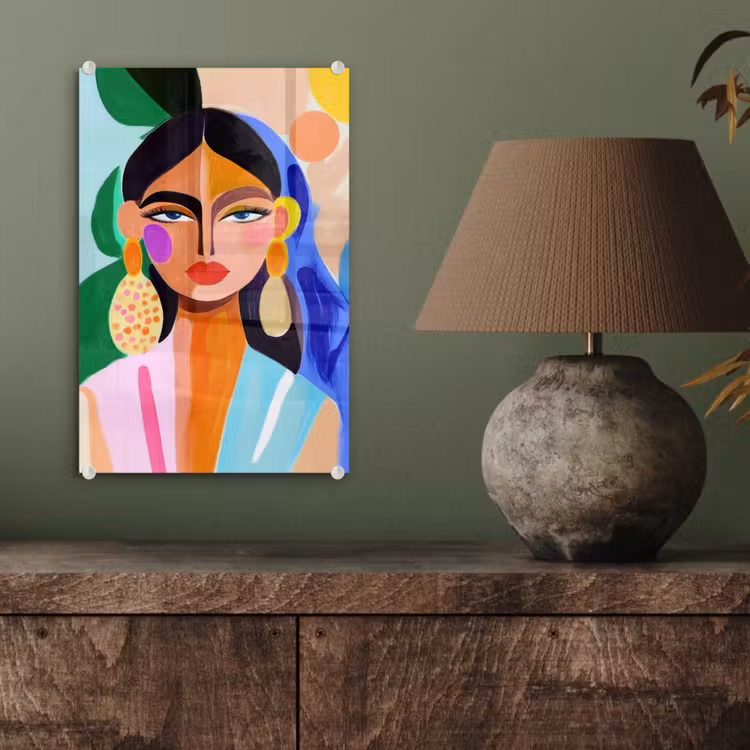 Glas schilderij - Portret - Vrouw - Modern — 4