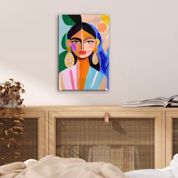 Glas schilderij - Portret - Vrouw - Modern — 5