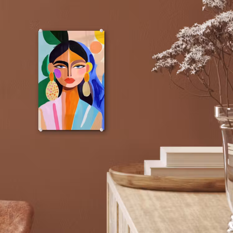 Glas schilderij - Portret - Vrouw - Modern — 6