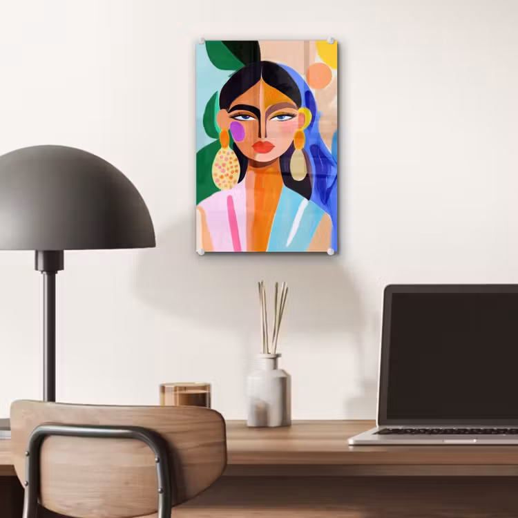 Glas schilderij - Portret - Vrouw - Modern — 7