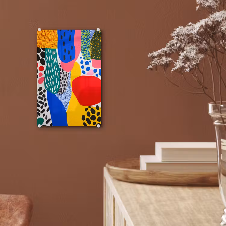 Glas schilderij - Stippen - Vormen - Modern - Kleuren — 6