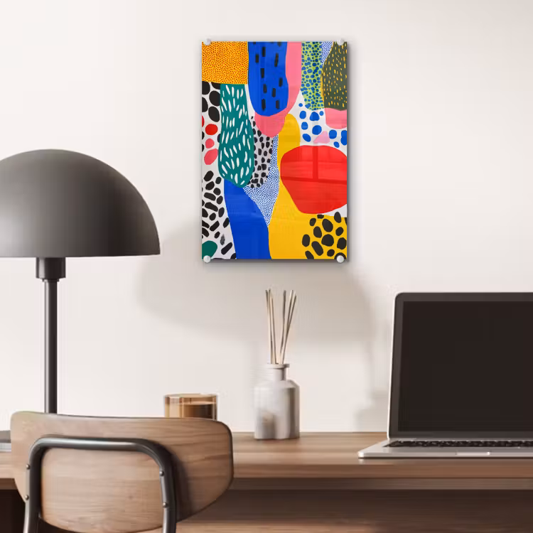 Glas schilderij - Stippen - Vormen - Modern - Kleuren — 7