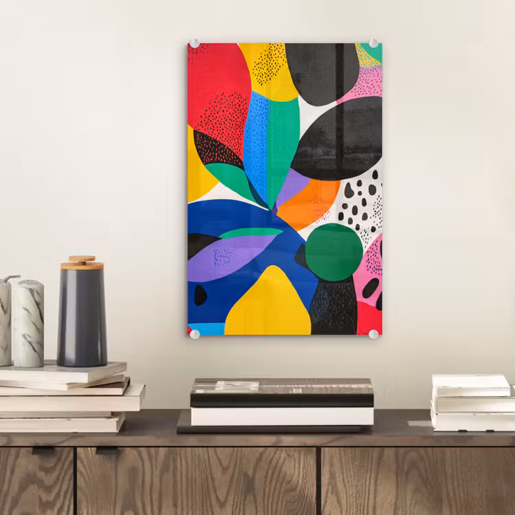 Glas schilderij - Vormen - Stippen - Kleurrijk — 2