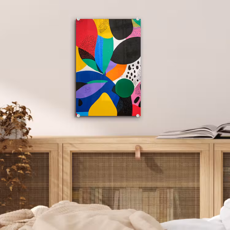 Glas schilderij - Vormen - Stippen - Kleurrijk — 5
