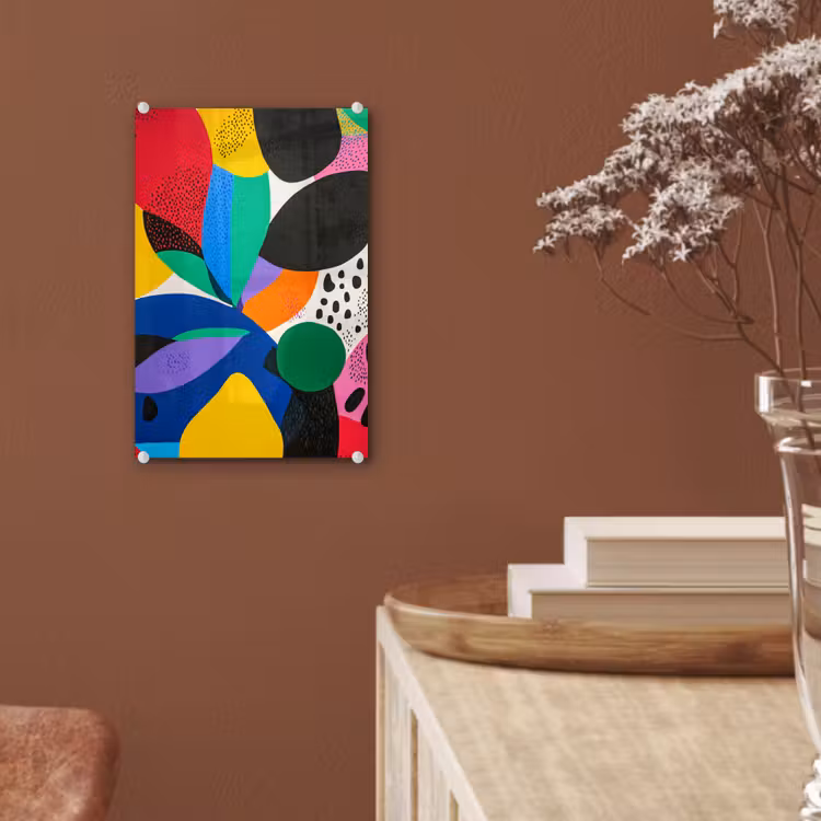 Glas schilderij - Vormen - Stippen - Kleurrijk — 6