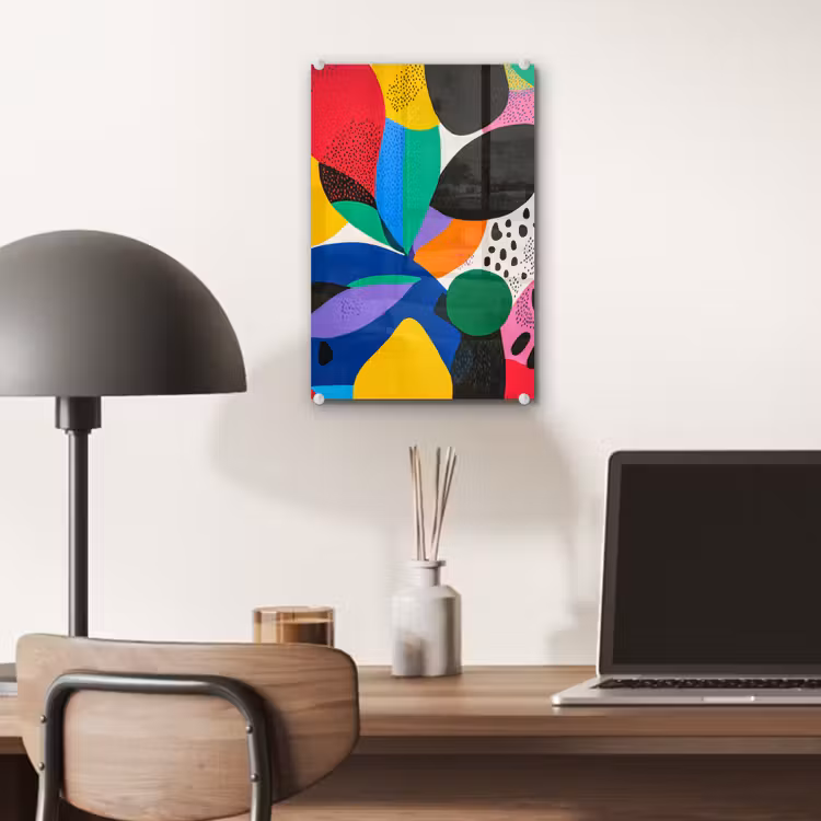 Glas schilderij - Vormen - Stippen - Kleurrijk — 7