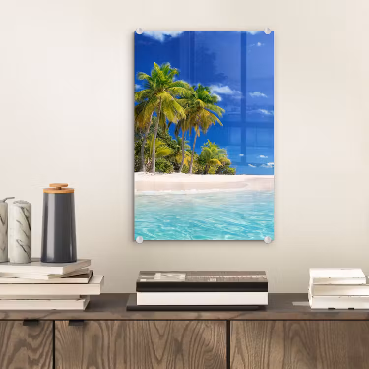 Glas schilderij - Strand - Zee - Palmboom - Zon - Zomer — 2