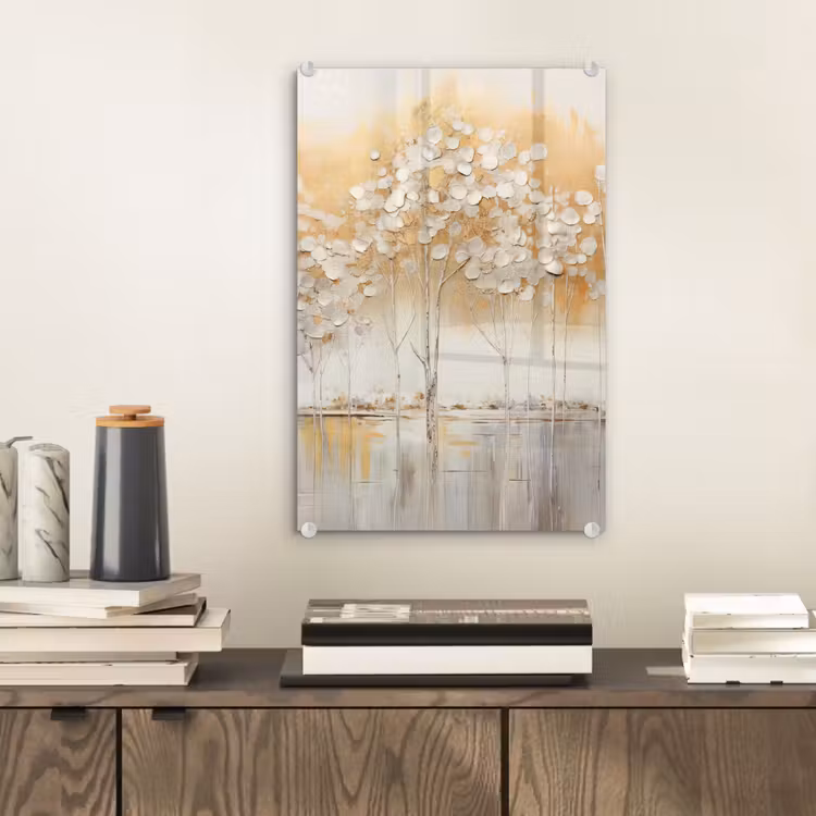 Glas schilderij - Bomen - Kunst - Acryl - Natuur — 2
