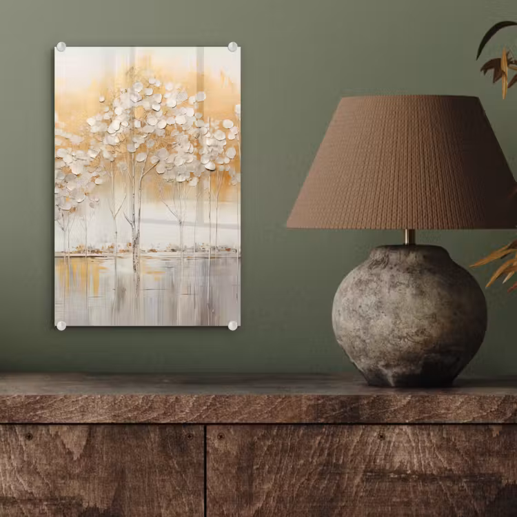 Glas schilderij - Bomen - Kunst - Acryl - Natuur — 4