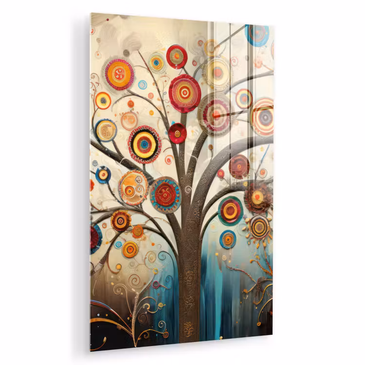 Glas schilderij - Boom - Tree of life - Kleur — 1