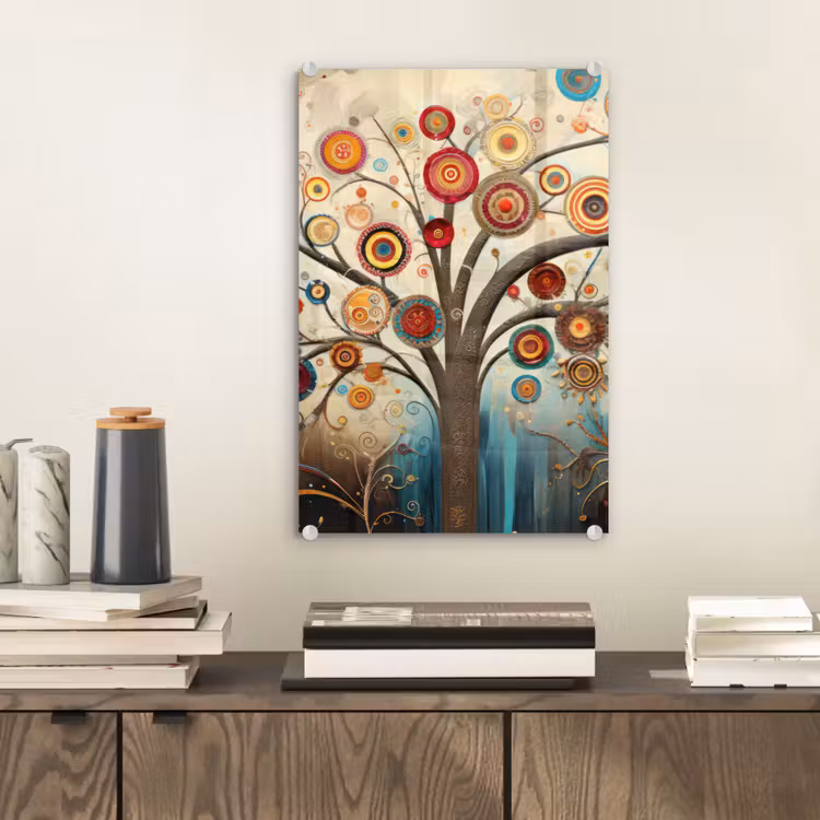 Glas schilderij - Boom - Tree of life - Kleur — 2