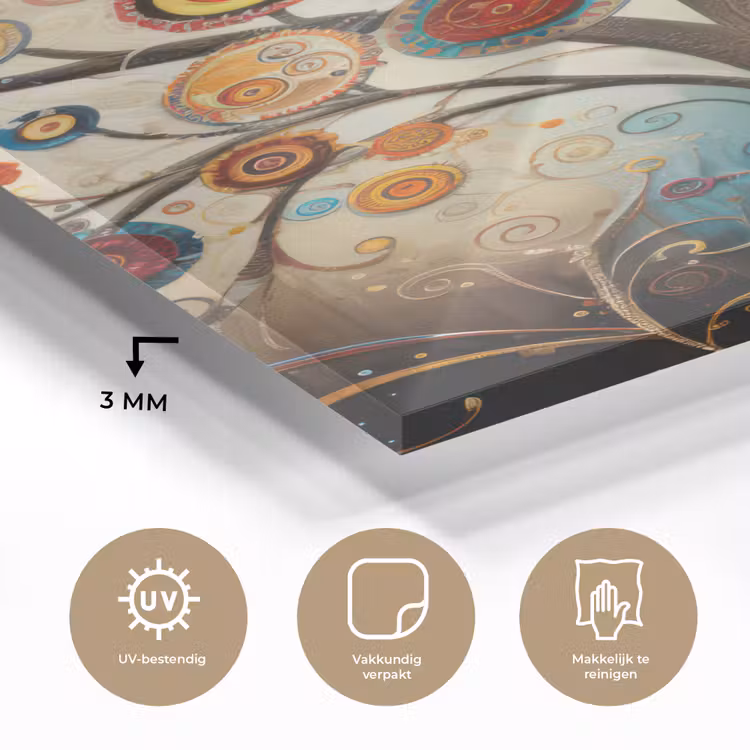 Glas schilderij - Boom - Tree of life - Kleur — 3