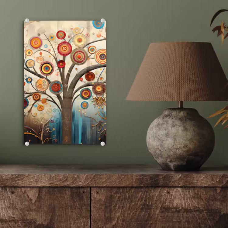 Glas schilderij - Boom - Tree of life - Kleur — 4