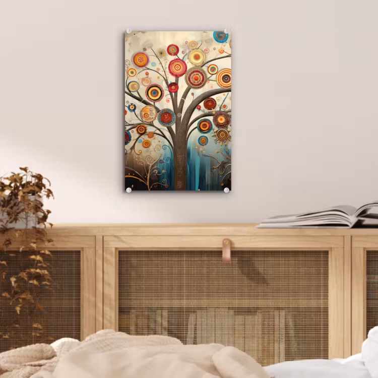 Glas schilderij - Boom - Tree of life - Kleur — 5