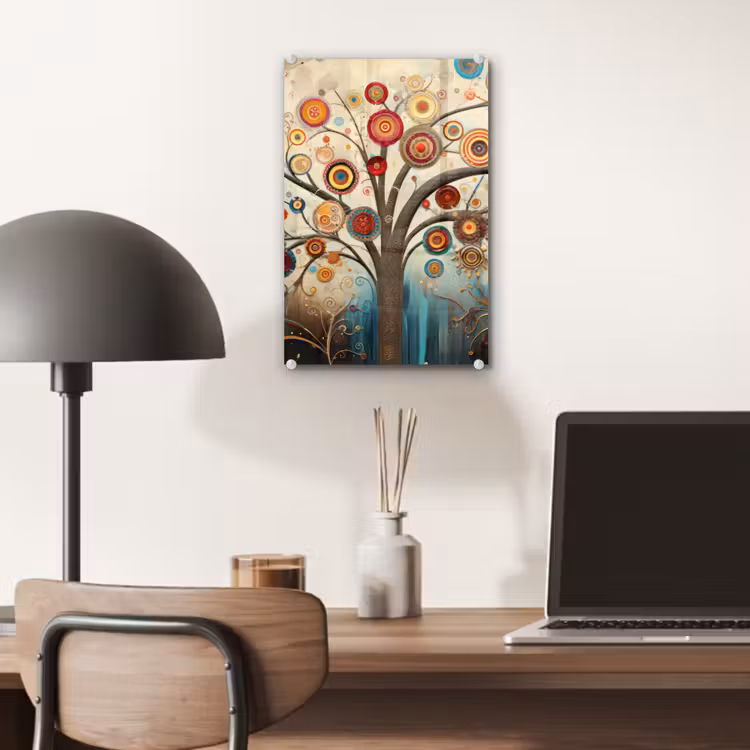 Glas schilderij - Boom - Tree of life - Kleur — 7