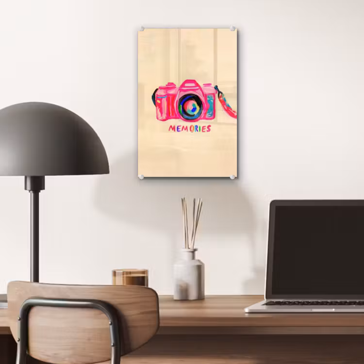 Glas schilderij - Camera - Memories - Roze - Geschilderd — 7