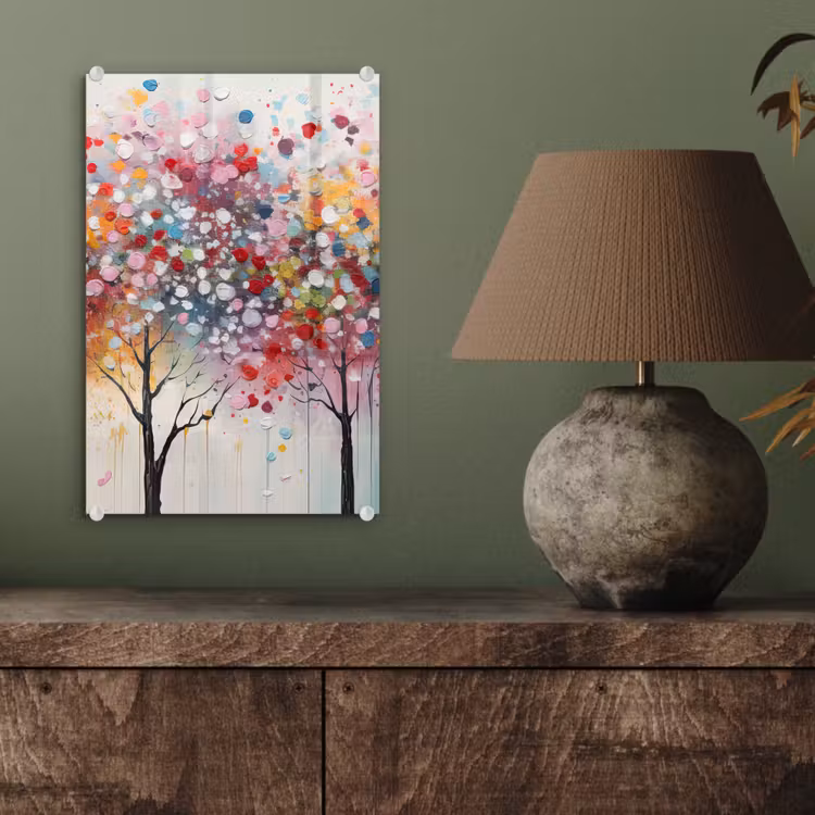 Glas schilderij - Kunst - Bomen - Natuur - Acryl — 4