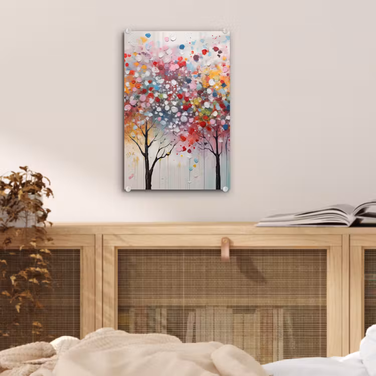 Glas schilderij - Kunst - Bomen - Natuur - Acryl — 5