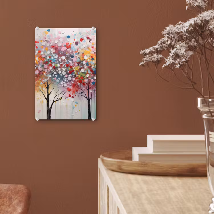 Glas schilderij - Kunst - Bomen - Natuur - Acryl — 6