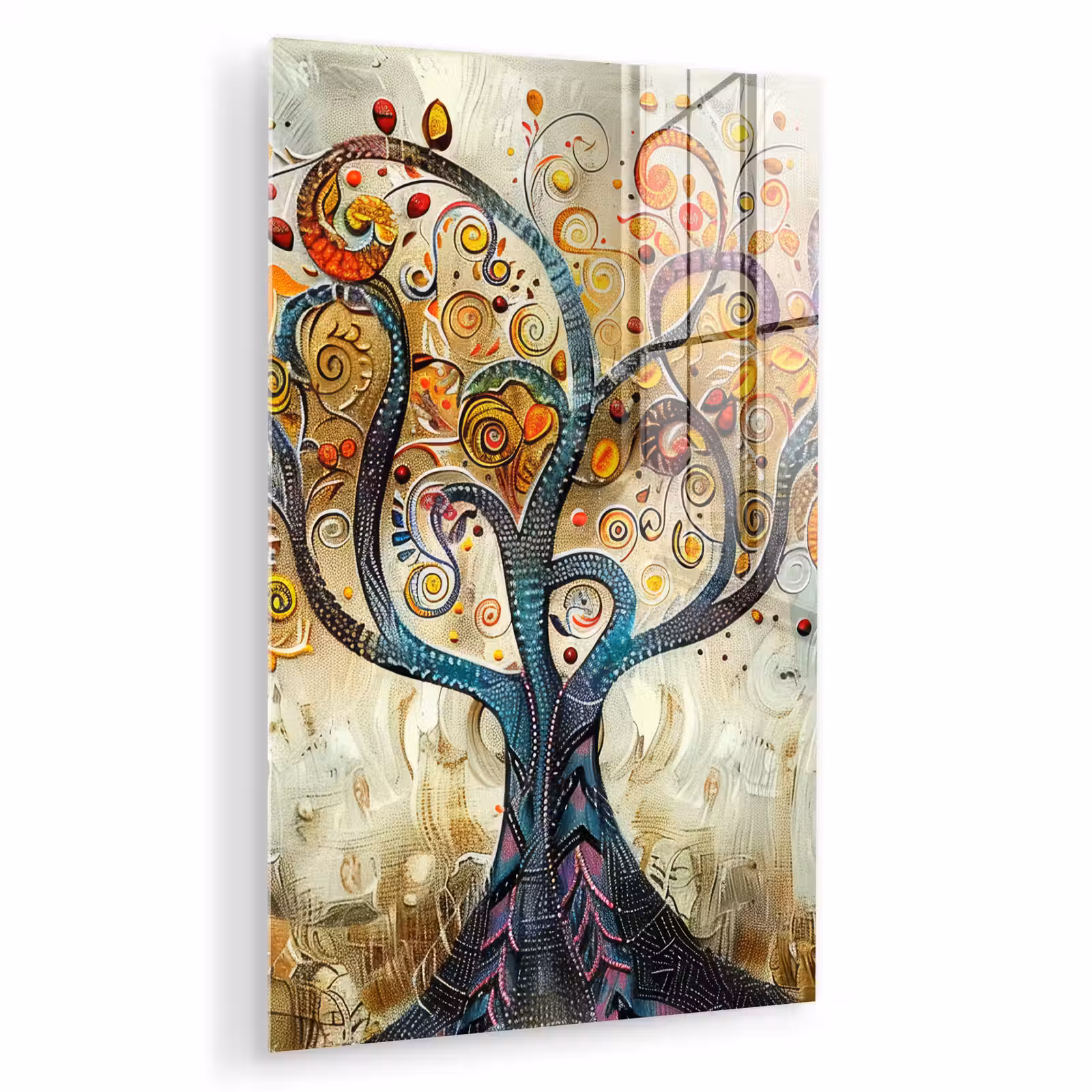 Glas schilderij - Kunst - Levensboom - Botanisch - Abstract — 1