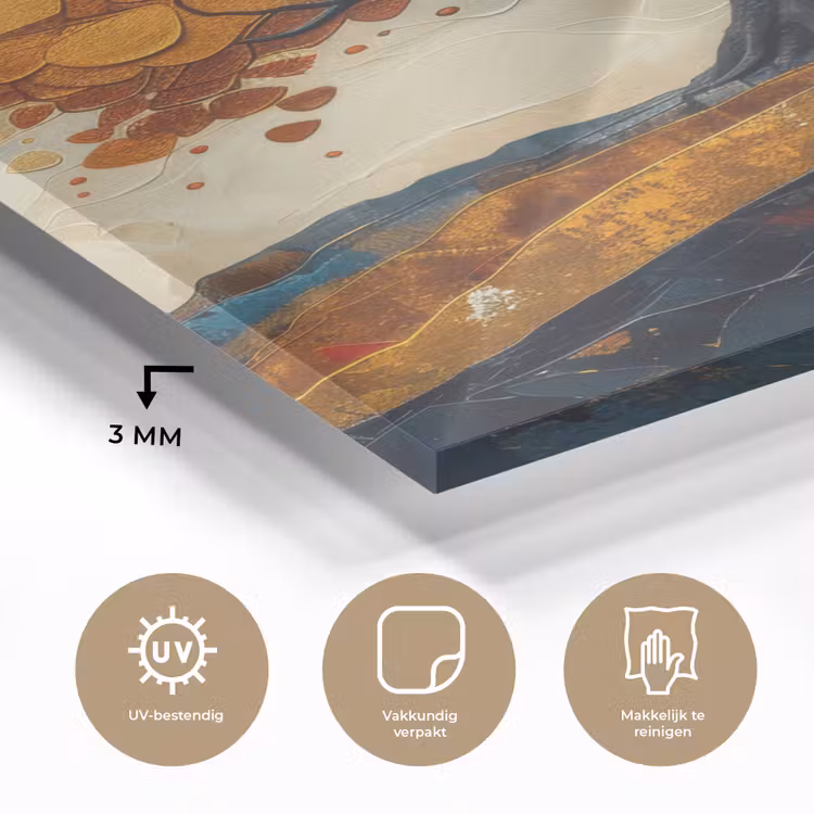 Glas schilderij - Boom - Natuur - Goud - Modern — 3