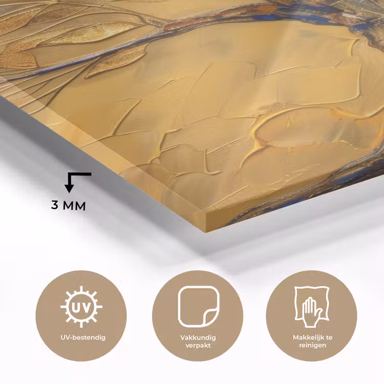 Glas schilderij - Goud - Boom - Abstract - Modern — 3