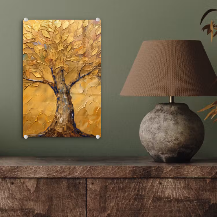 Glas schilderij - Goud - Boom - Abstract - Modern — 4