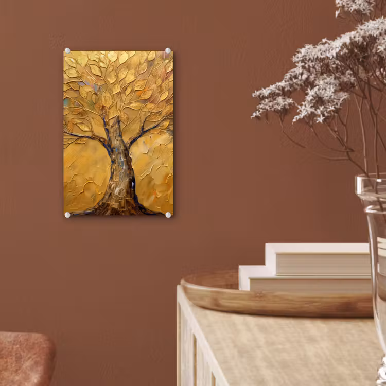 Glas schilderij - Goud - Boom - Abstract - Modern — 6