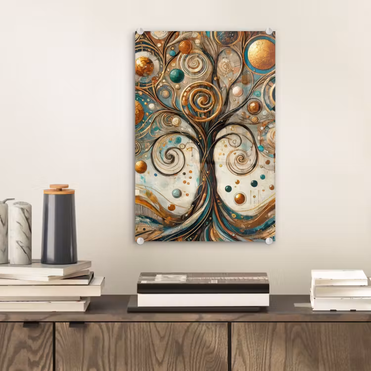 Glas schilderij - Levensboom - Boom - Abstract - Modern — 2