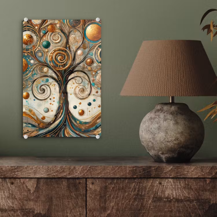 Glas schilderij - Levensboom - Boom - Abstract - Modern — 4