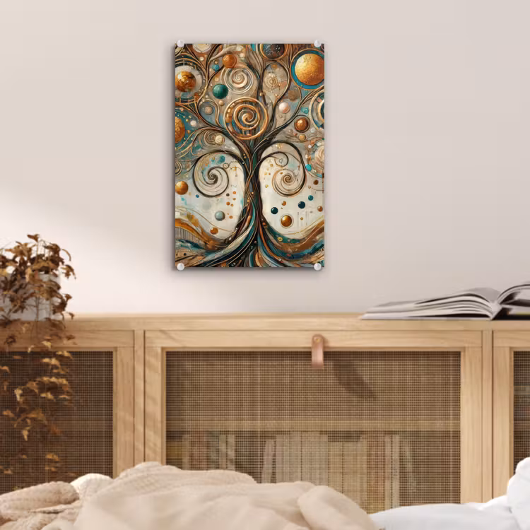 Glas schilderij - Levensboom - Boom - Abstract - Modern — 5