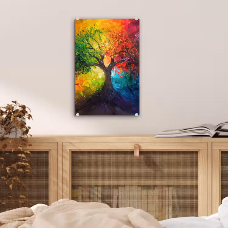Glas schilderij - Boom - Kleurrijk - Modern - Abstract — 5