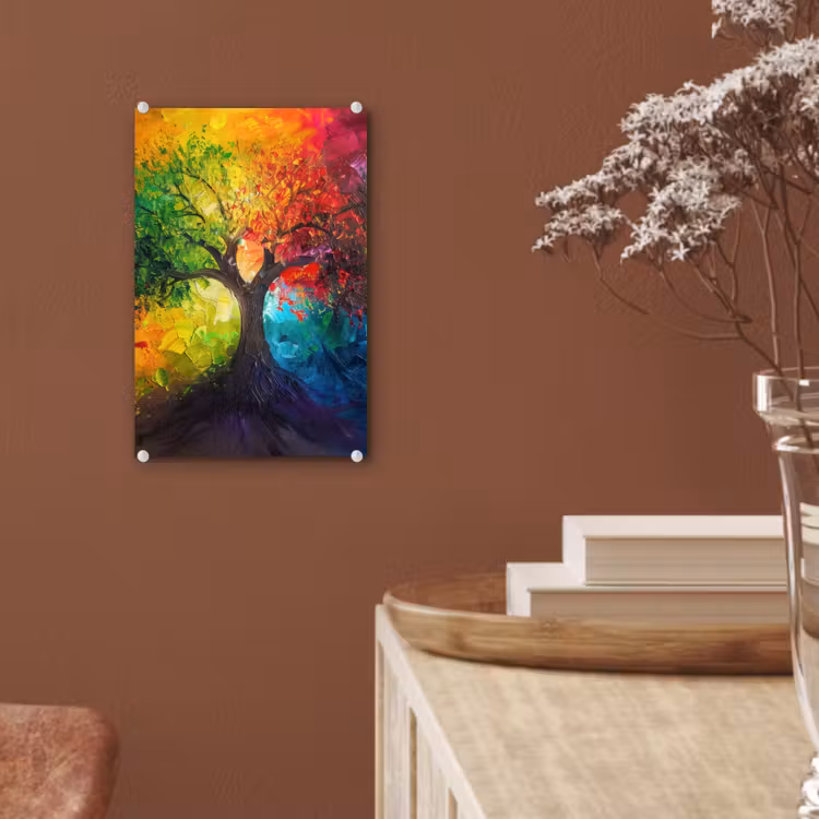 Glas schilderij - Boom - Kleurrijk - Modern - Abstract — 6