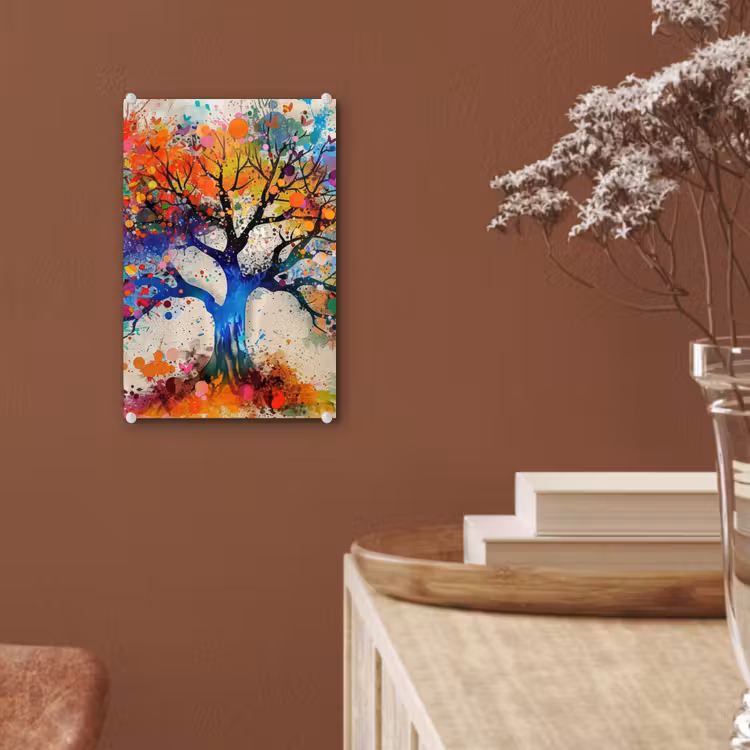 Glas schilderij - Levensboom - Natuur - Kleurrijk - Boom — 6